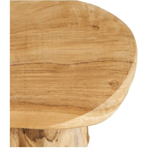 House Nordic Okrogla stranska mizica iz masivnega tika &amp;oslash; 40 cm Palena &amp;ndash; Slike