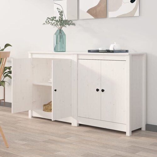 VidaXL Komoda 2 kosa bela 70x35x80 cm trdna borovina Slike