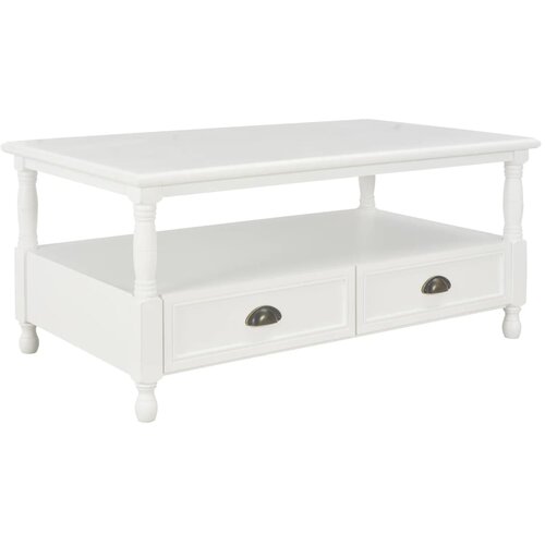 VidaXL Klubska mizica bela 100x50x45,5 trden les pavlovnije Slike