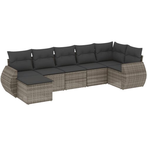 vidaXL 7-dijelni set vrtnih sofa sivi od poliratana Cijene