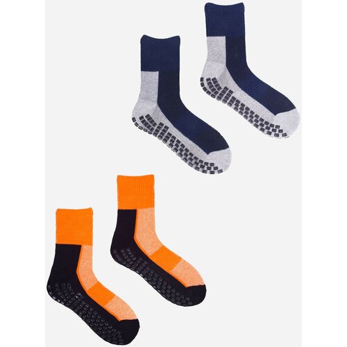 Yoclub Unisex's Half-Terry Socks With ABS 2-Pack SKA-0131U-AA0A-003 Cene