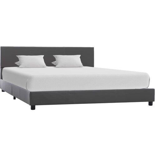 VidaXL Posteljni okvir sivo umetno usnje 160x200 cm Slike