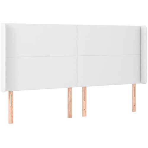  Uzglavlje s u&amp;scaron;ima bijelo 183x16x118/128 cm od umjetne kože Slike