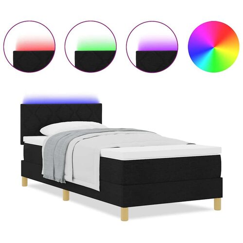 Box spring krevet s madracem Crna 100 x 200 cm tkanina Slike