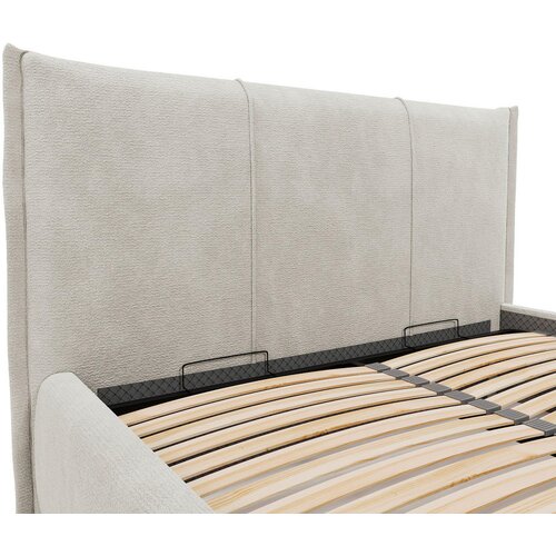 MID.YOU OBLAZINJENA POSTELJA 160 cm x 200 cm , les, tekstil, leseni material naravne barve Slike