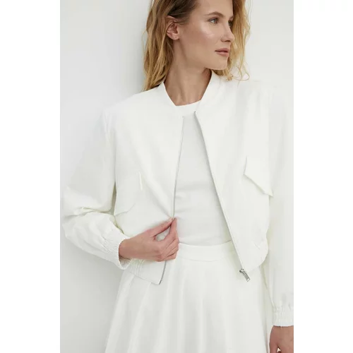 Answear Lab Bomber jakna za žene, boja: bijela, za prijelazno razdoblje, oversize