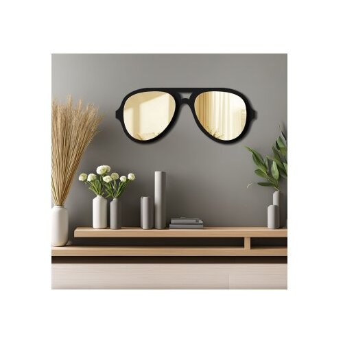 WALLXPERT Zidno ogledalo Ozgl508, 70x28 cm, zlatna boja Slike