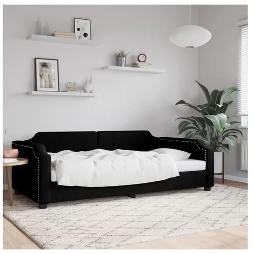 vidaXL Raztegljiva postelja črna 80x200 cm blago