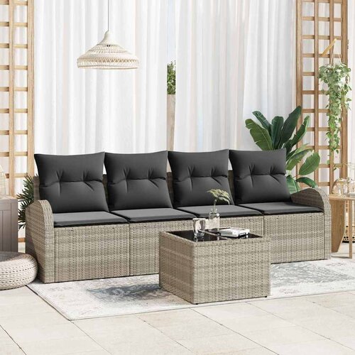  Sjedeća garnitura za vrt Svjetlosiva 55 x 55 x 37 cm poliratan Cijene