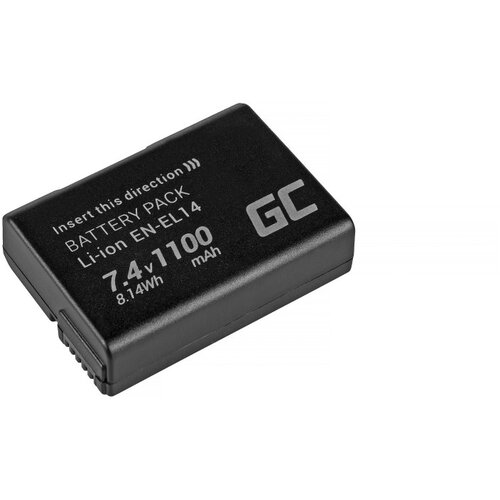 Green cell Baterija EN-EL14 za Nikon D3100 / D3400 / D5100 / D5600 / P7000, 1100 mAh Slike