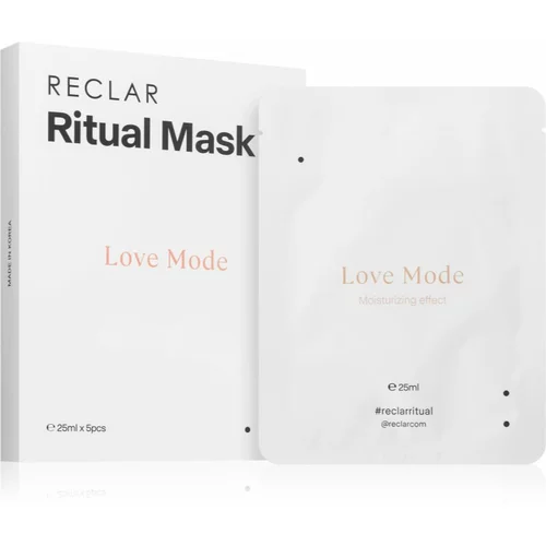 RECLAR Ritual Mask Love Mode maska iz platna za obraz za enkratno uporabo za vse tipe kože 5 kos