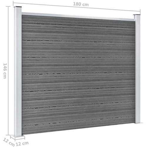 VidaXL set panela za ogradu WPC 353 x 146 cm sivi Slike