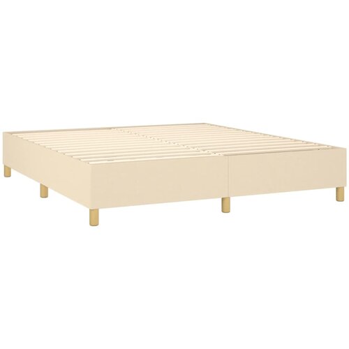  Krevet s oprugama i madracem krem 160x200 cm od tkanine Slike