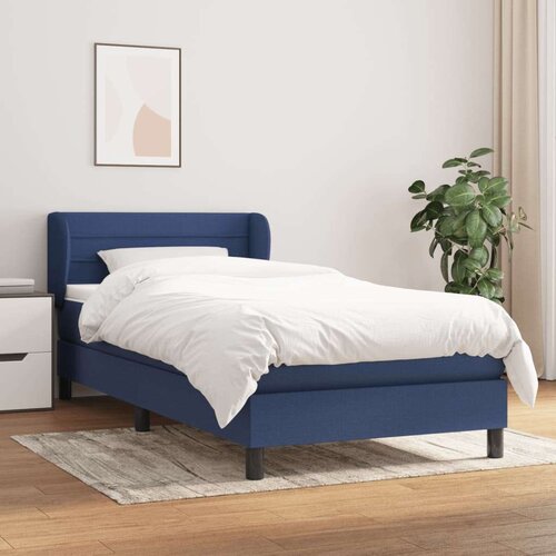  Box spring postelja z vzmetnico modra 100x200 cm blago Cene