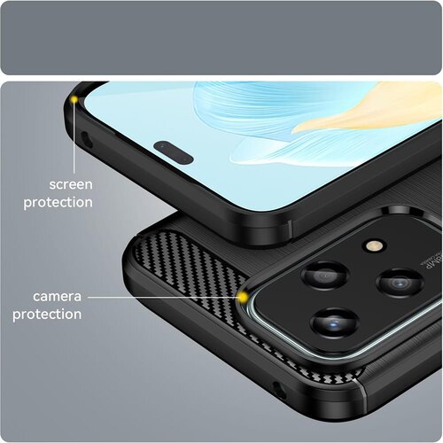 Techsuit Carbon Silicone maska za Honor 200 Lite &amp;ndash; crna Slike