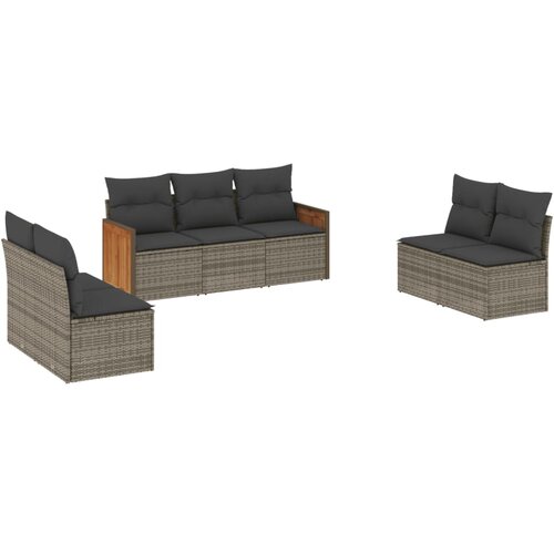  7-dijelni set vrtnih sofa sivi od poliratana Slike