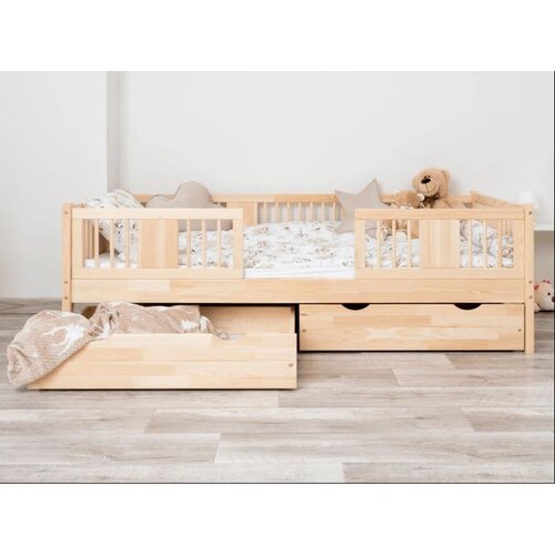 Molarem Home Drveni dječji krevet Luna 20 - svijetlo drvo - 180x80 cm - S 2 ladice Cijene