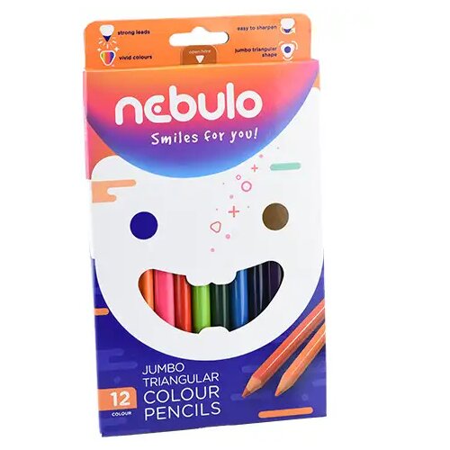 NEBULO Nebulo: 12-delni paket trikotnih barvnih svinčnikov Jumbo Cene