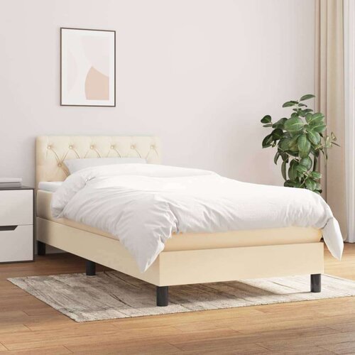  Box spring postelja z vzmetnico krem 80x200 cm blago, (20727160) Cene