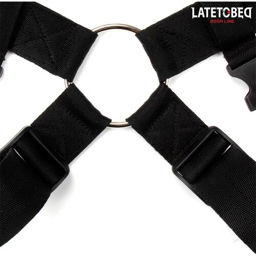 LateToBed BDSM Line Komplet Shoulder Swingstrap Black Slike