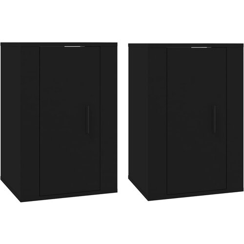 vidaXL Stenska TV omarica 2 kosa črna 40x34,5x60 cm, (20734148) Cene