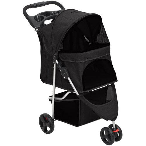  Sklopiva kolica za pse crna 80 x 46 x 98 cm od tkanine oxford Cene