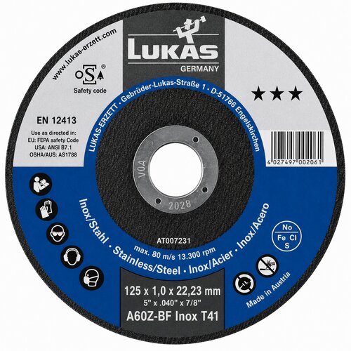 Lukas Rezna ploča, Inox, STAR-3, 125x1x22mm Cene