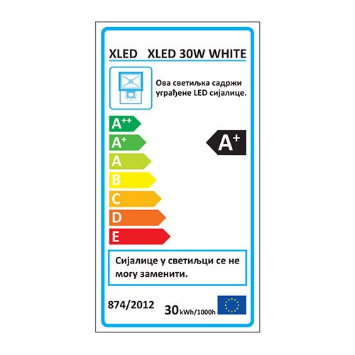 Xled led reflektor 30W, 6500K, 2400Lm , IP65, AC220-240V, beli Cene