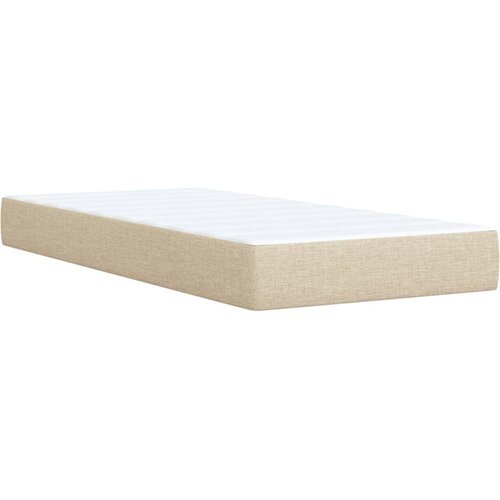  Krevet s oprugama i madracem krem 100 x 200 cm od tkanine Slike
