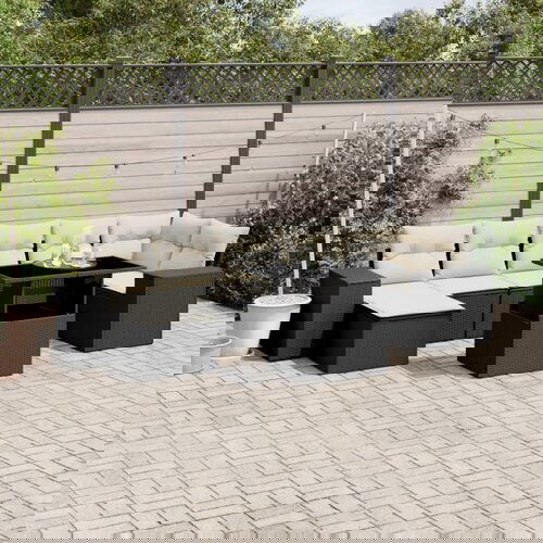 vidaXL 8-dijelni set vrtnih sofa od poliratana s jastucima crni Cijene