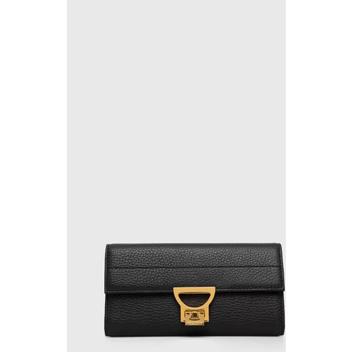 Coccinelle Usnjena denarnica ženski, črna barva