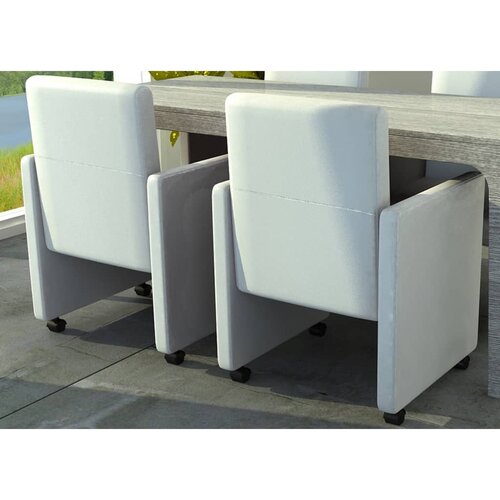 The Living Store Jedilni stol 2 kosa belo umetno usnje - Jedilni Stol, (21662971) Slike