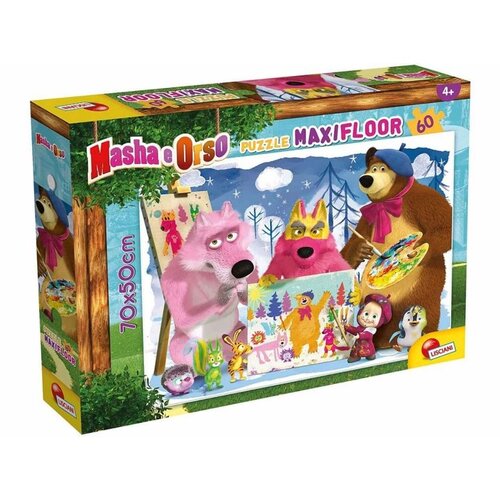 Lisciani Puzzle Maxi Masa I Meda 2u1 složi I oboji - 60 delova Slike