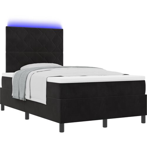 vidaXL Okvir kreveta s madracem i LED svjetlom Crna 120x190 cm Baršun Cijene