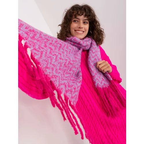 Fashion Hunters Pink and blue women's knitted scarf