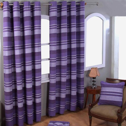 HOMESCAPES Bombažne zavese Morocco Striped Mauve, 165x229 cm, par, (20749484) Cene