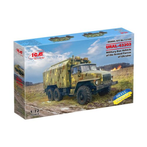 ICM Model Kit Military - URAL-43203 Military Box Vehicle Of The Armed Forces Of Ukraine 1:72 ( 060916 ) Cene