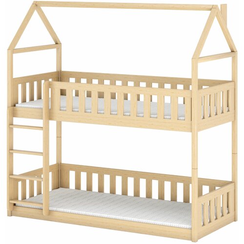 Drveni dečiji krevet na sprat pola - svetlo drvo - 160*80 cm Cene