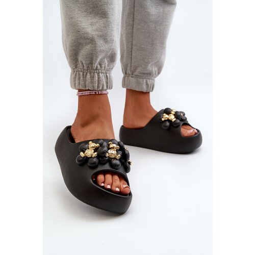 Boto Women's Foam Flip Flops With Decorations On Thick Sole Black Bremavia Cijene