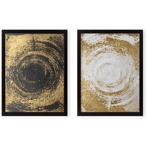 Tablo Center Komplet 2 slik Circles Golden Slike