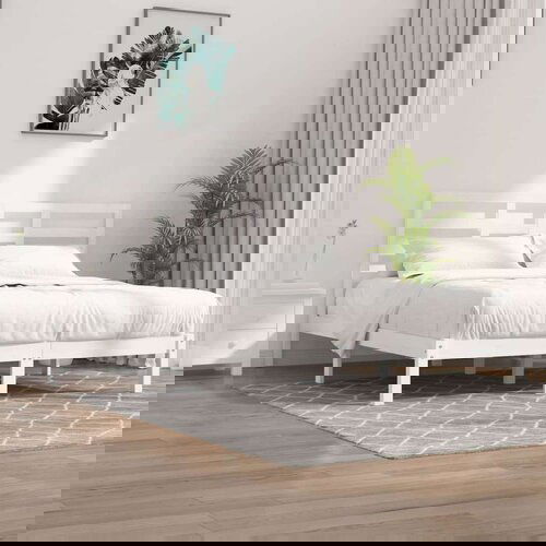  Posteljni okvir bel iz trdnega lesa 180x200 cm 6FT, (20647989) Slike