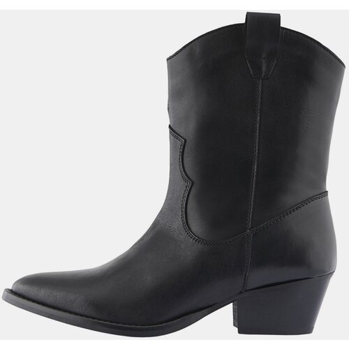 Pieces Black Women's Leather Ankle Boots Sarada - Women's Cene