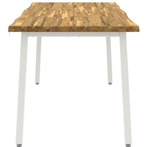 Stol za blagovanje s prirodnim rubom 160 x 70 x 75 cm Bijela - Bijela 160 x 70 x 75 cm Živi rub Slike