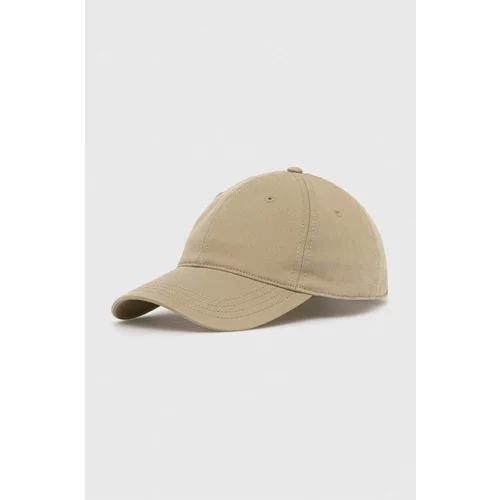 Lacoste Pamučna kapa sa šiltom boja: smeđa, glatka