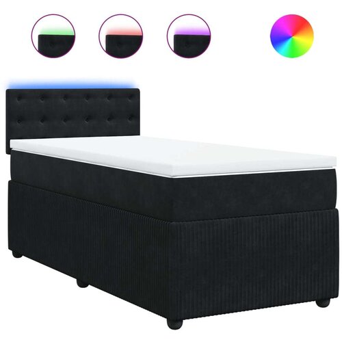VidaXL Box spring krevet s madracem crni 100x200 cm bar&amp;scaron;unasti Slike