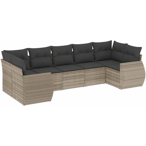  7-dijelni set vrtnih sofa svjetlosivi od poliratana Slike