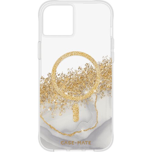 CASE-MATE Ovitek MagSafe za iPhone 15 Plus, marmoriran dizajn in zlate ble&amp;scaron;cice - ovitek Mate, (20836559) Slike
