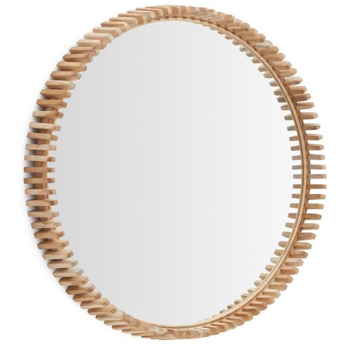 Kave Home Zidno ogledalo s okvirom od masivnog drveta &amp;oslash; 80 cm Polke &amp;ndash; Slike