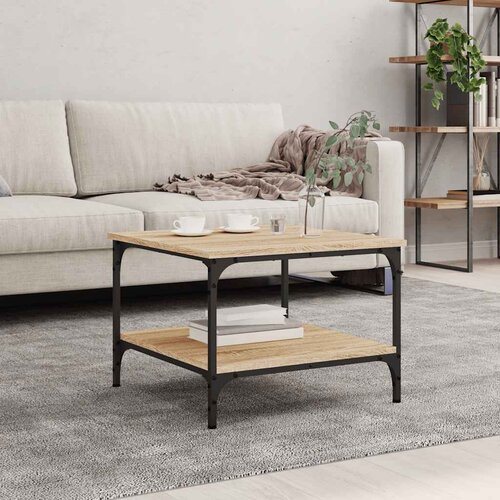  Stolić za kavu boja hrasta 55x55x40 cm konstruirano drvo Smeđa 55 x 55 x 40 cm Slike