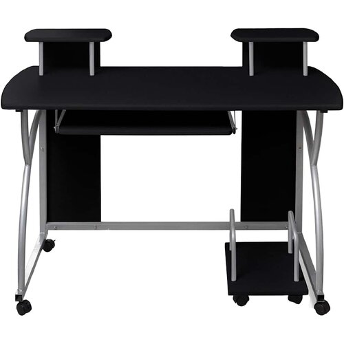  Stol za računalo crni 110 x 52 x 88,5 cm od konstruiranog drva Slike